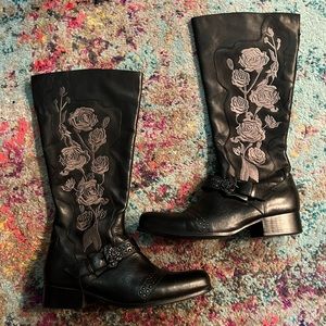 Siren by Mark Nason Boots Flower Rose Embroidery